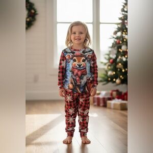 Kids Holiday Pajama Set – Size 5T Boy – Christmas Tree Print